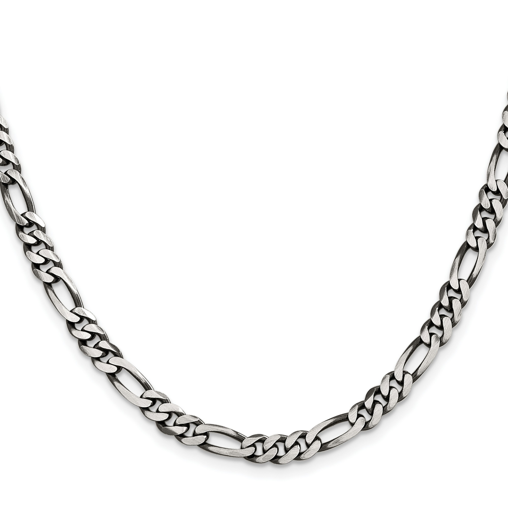 Sterling Silver 5 5mm Antiqued Figaro Chain Necklace EBay