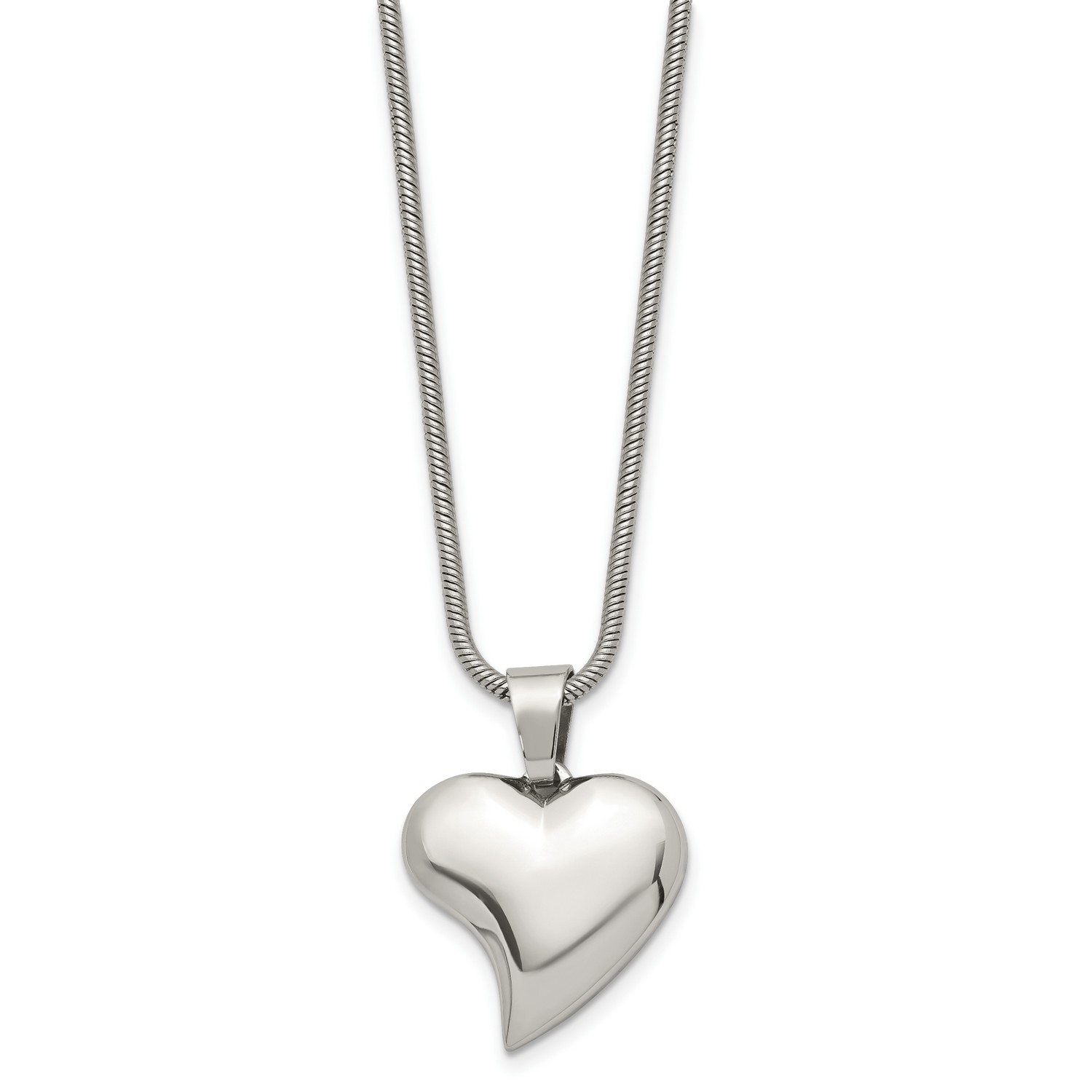 Stainless Steel Heart Charm Pendant Necklace Ebay