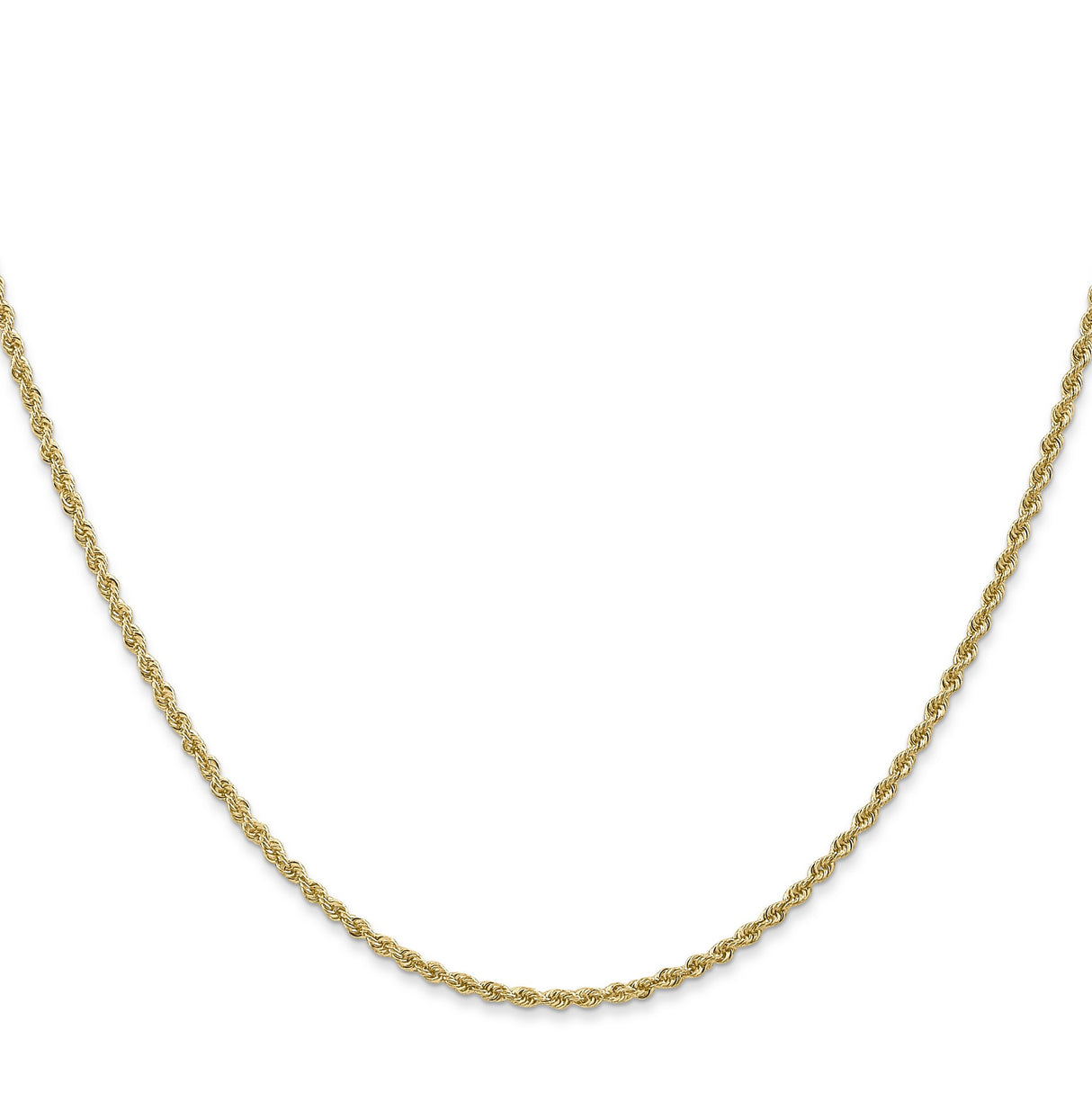 14K Yellow Gold 1.5 mm Rope Chain Necklace, Polished