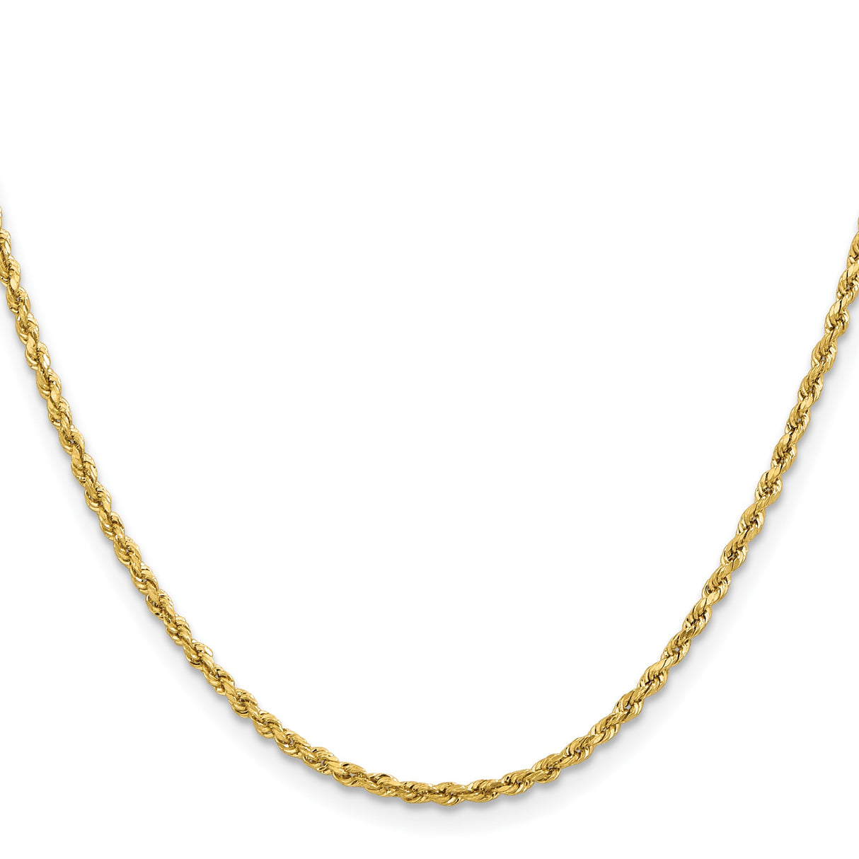14K Yellow Gold 2 mm Rope Chain Necklace