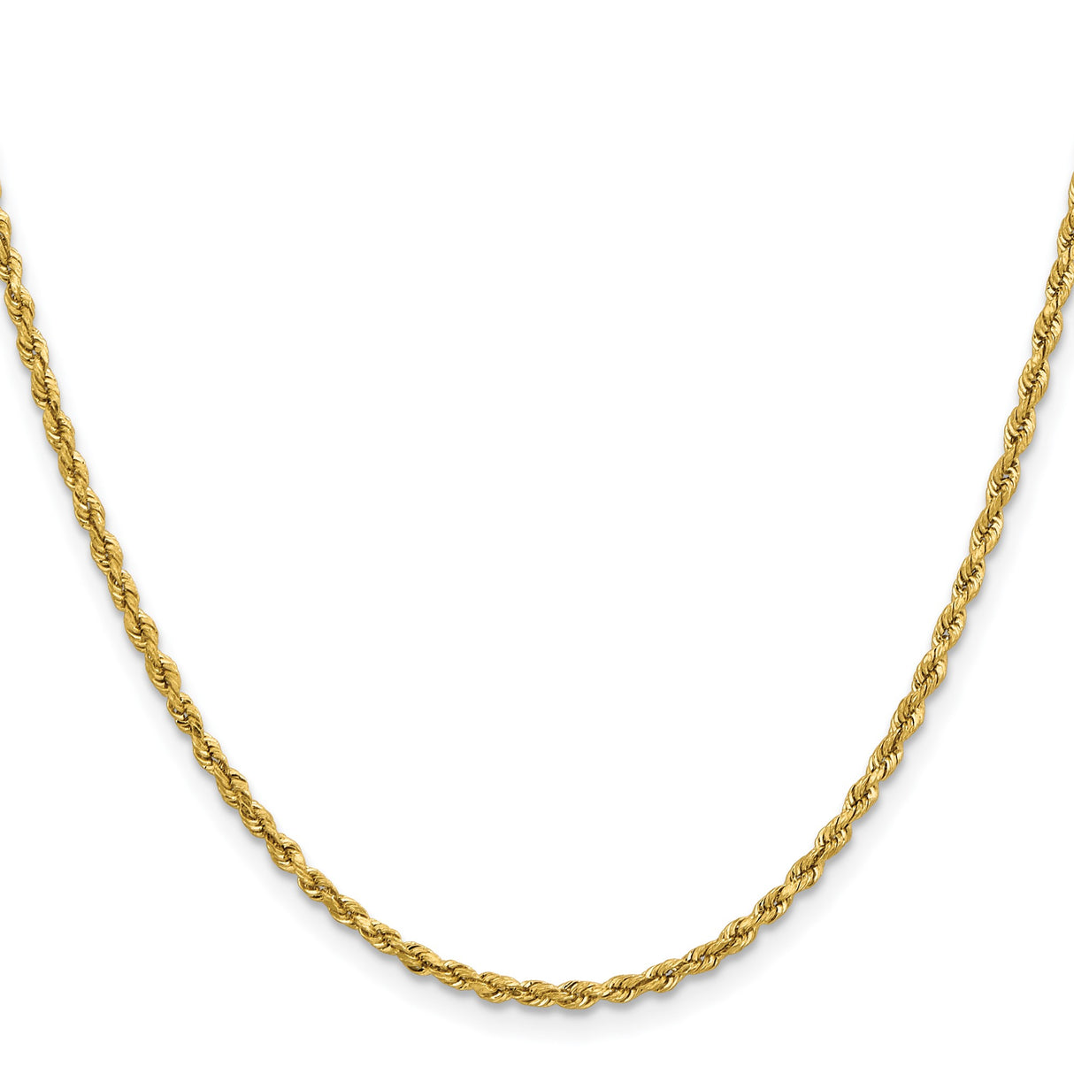 14K Yellow Gold 2.3 mm Rope Chain Necklace