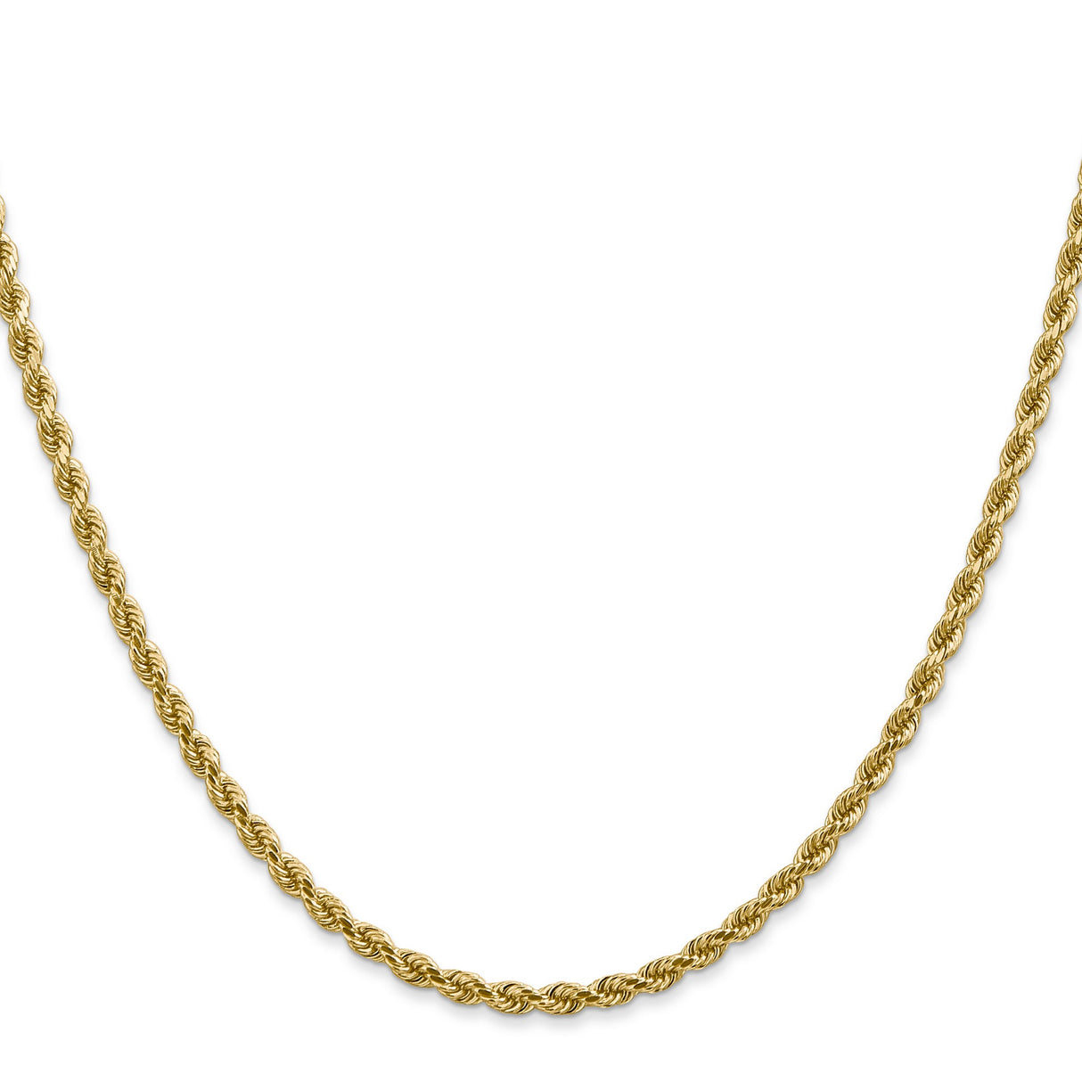 14K Yellow Gold 2.75 mm Rope Chain Necklace, Polished