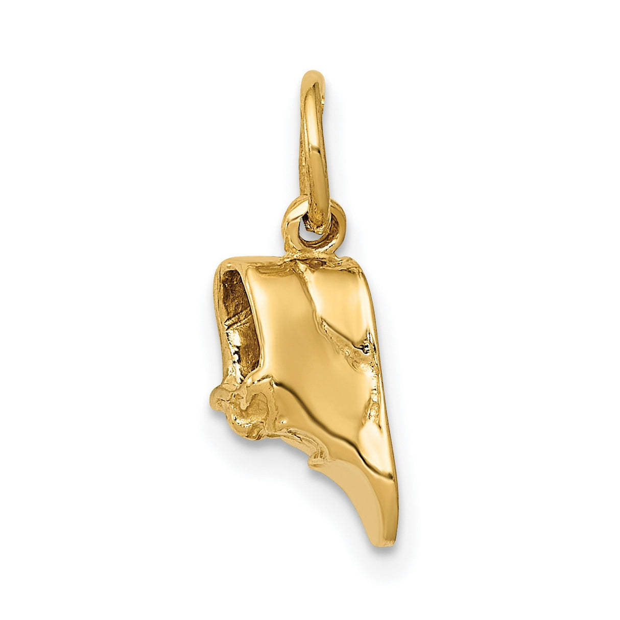 10k Yellow Gold Baby Shoe Pendant, Detailed Infant Charm with Sentimental Design for Women