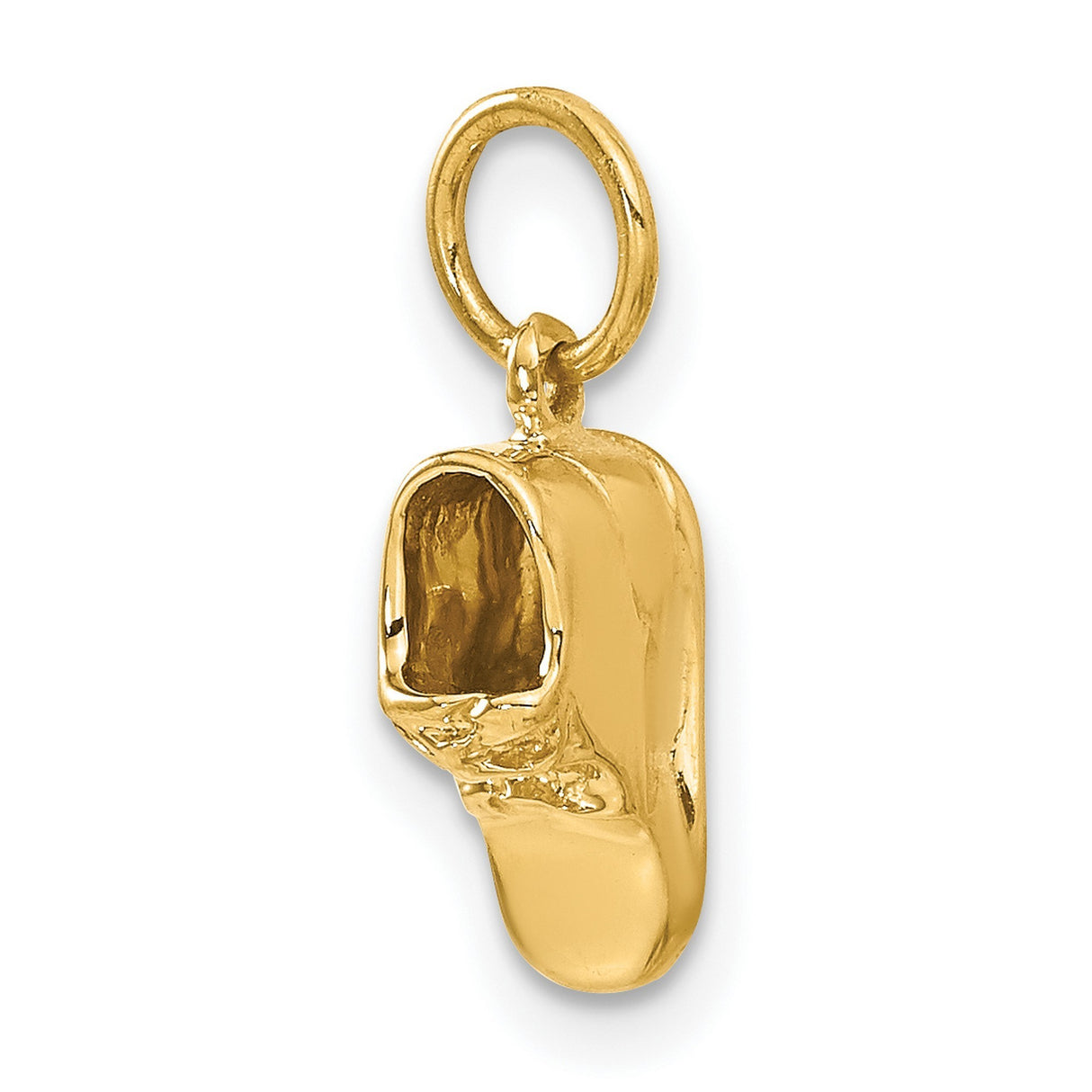 10k Yellow Gold Baby Shoe Pendant, Detailed Infant Charm with Sentimental Design for Women