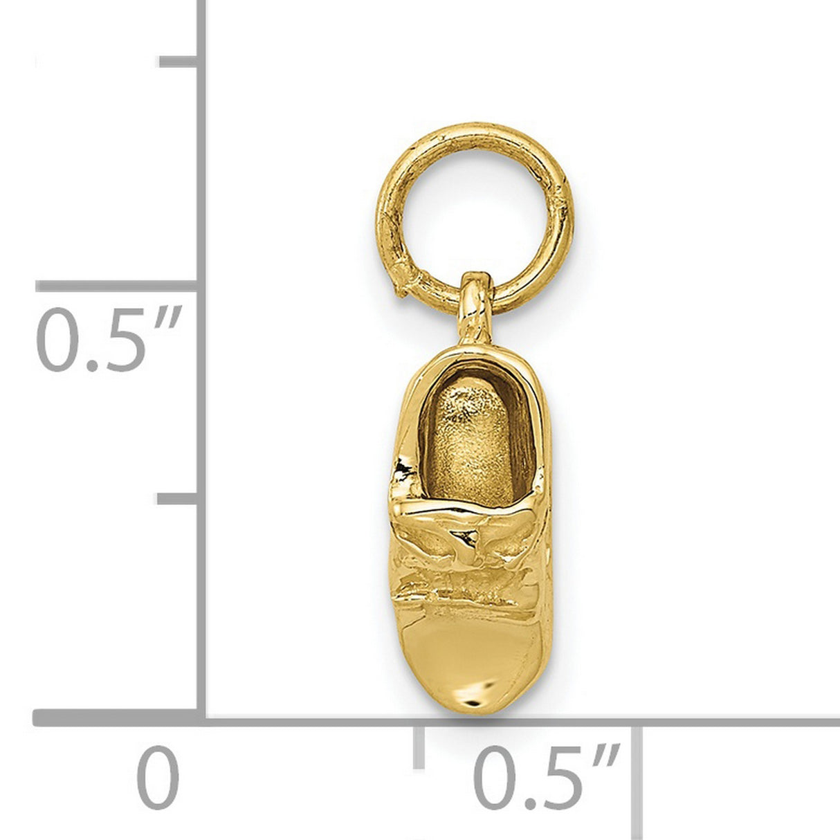 10k Yellow Gold Baby Shoe Pendant, Detailed Infant Charm with Sentimental Design for Women