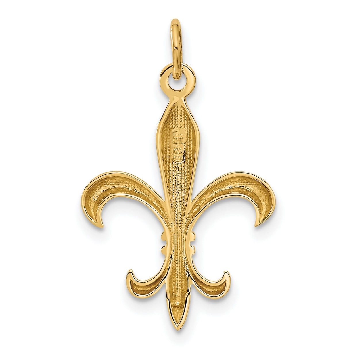Hollow Fleur De Lis Metal Mold Charm Pendant in Real 10k Yellow Gold