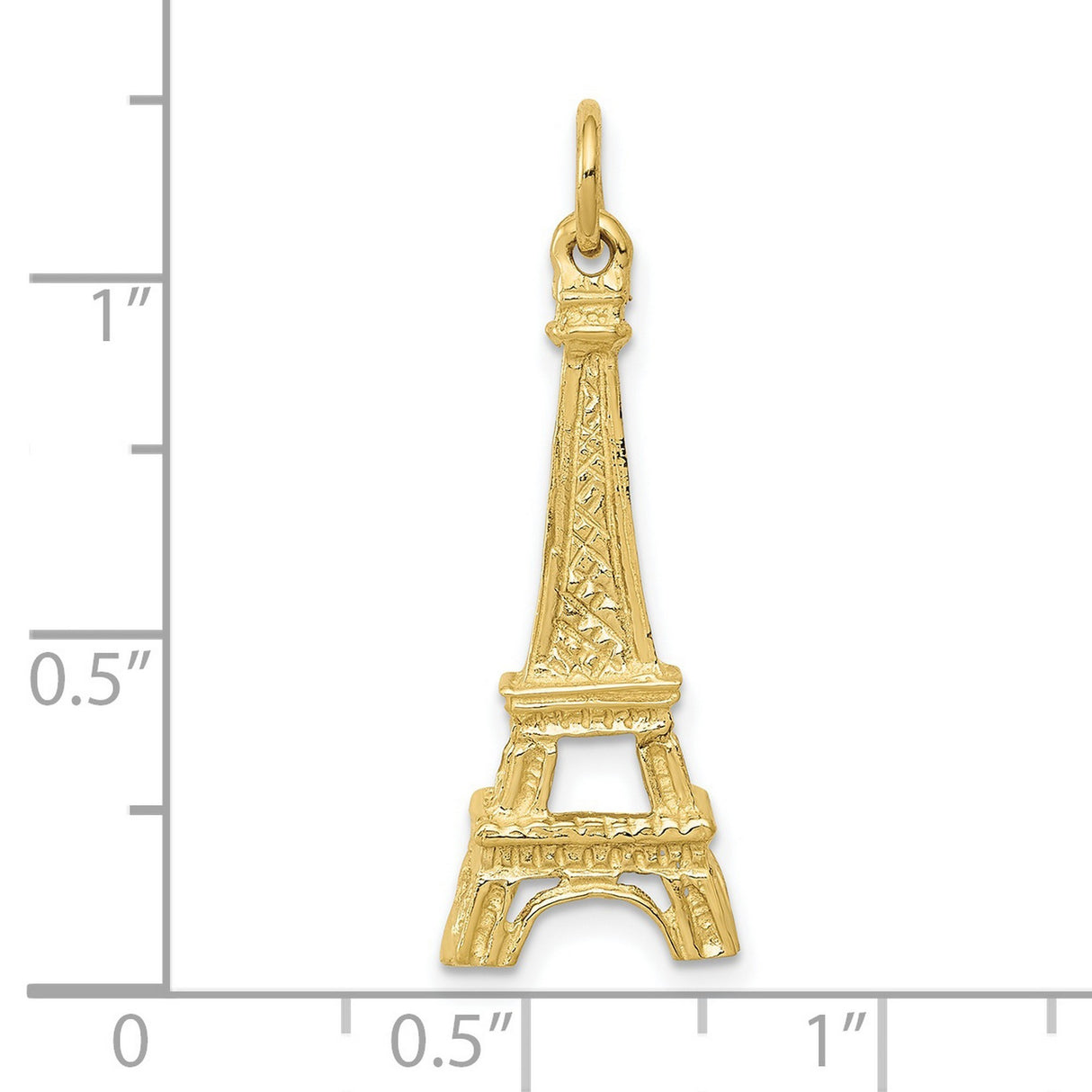 10k Yellow Gold Eiffel Tower Pendant, Paris Landmark Charm, Travel Souvenir for Women