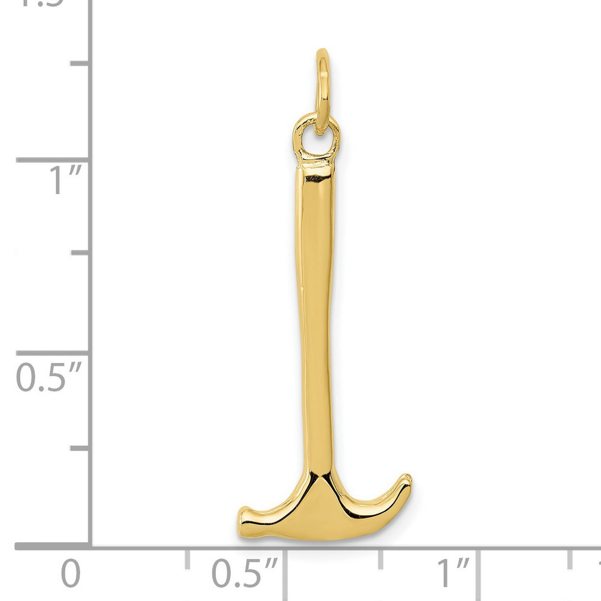 10k Yellow Gold Hammer Pendant, Unisex Tool Charm Symbolizing Strength and Craftsmanship