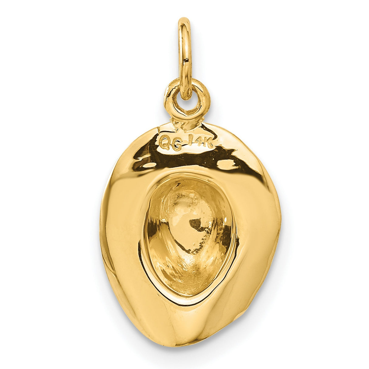 10k Yellow Gold Cowboy Hat Pendant, Three Dimensional Western Charm for Women or Unisex Wear