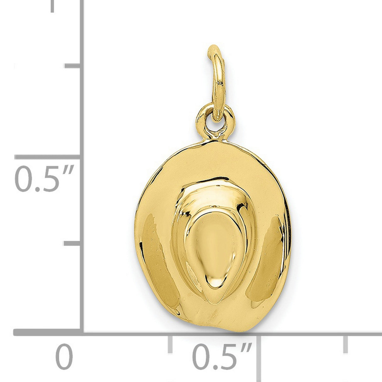 10k Yellow Gold Cowboy Hat Pendant, Three Dimensional Western Charm for Women or Unisex Wear