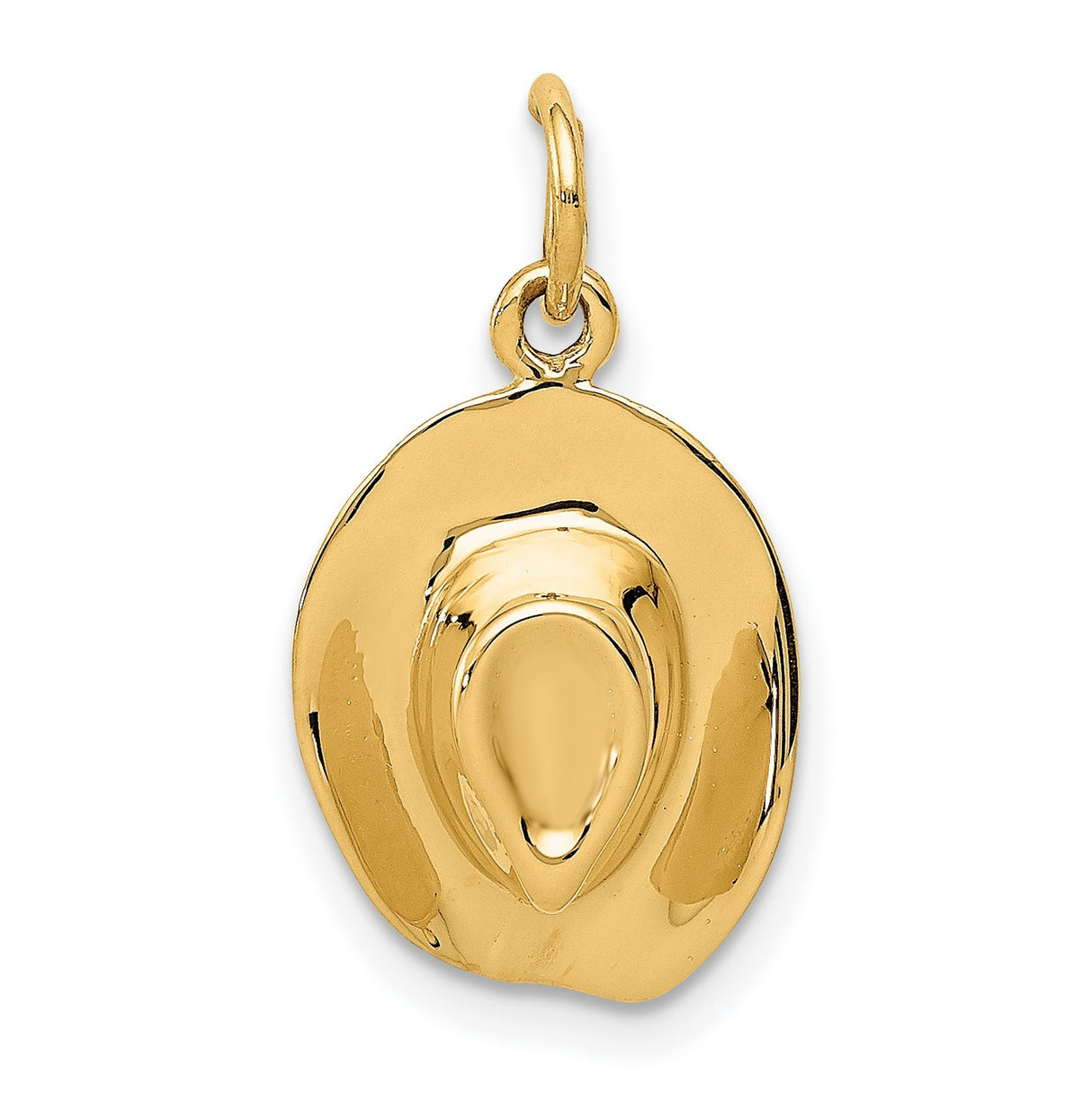10k Yellow Gold Cowboy Hat Pendant, Three Dimensional Western Charm for Women or Unisex Wear