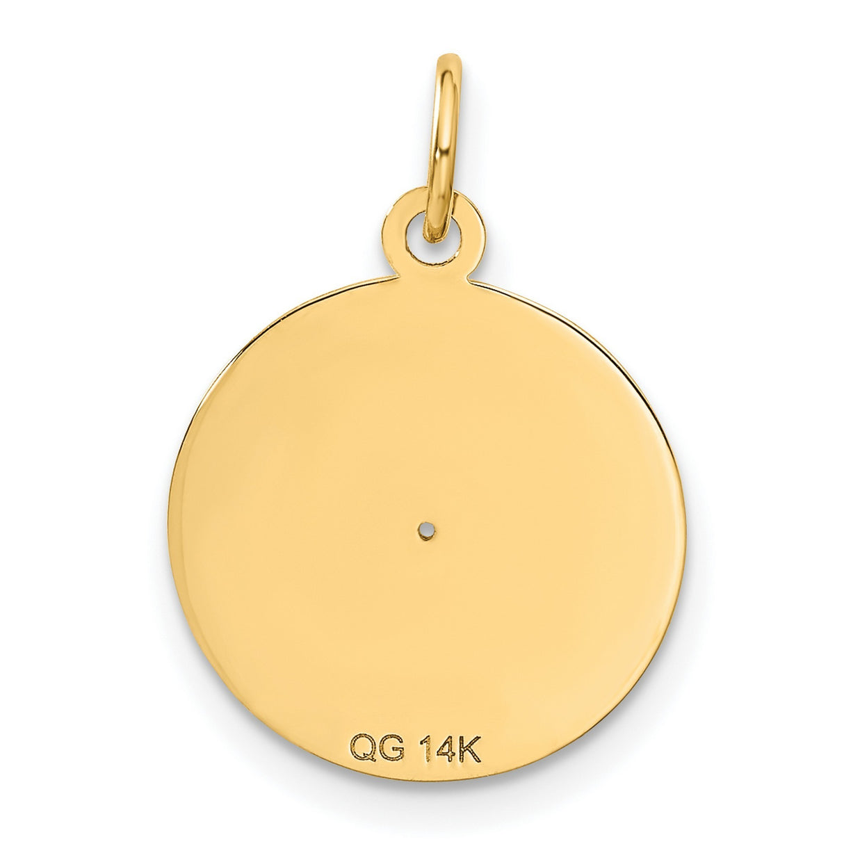 10k Yellow Gold Vinyl Record Pendant, Round Grooved Disc Charm, Retro Music Style