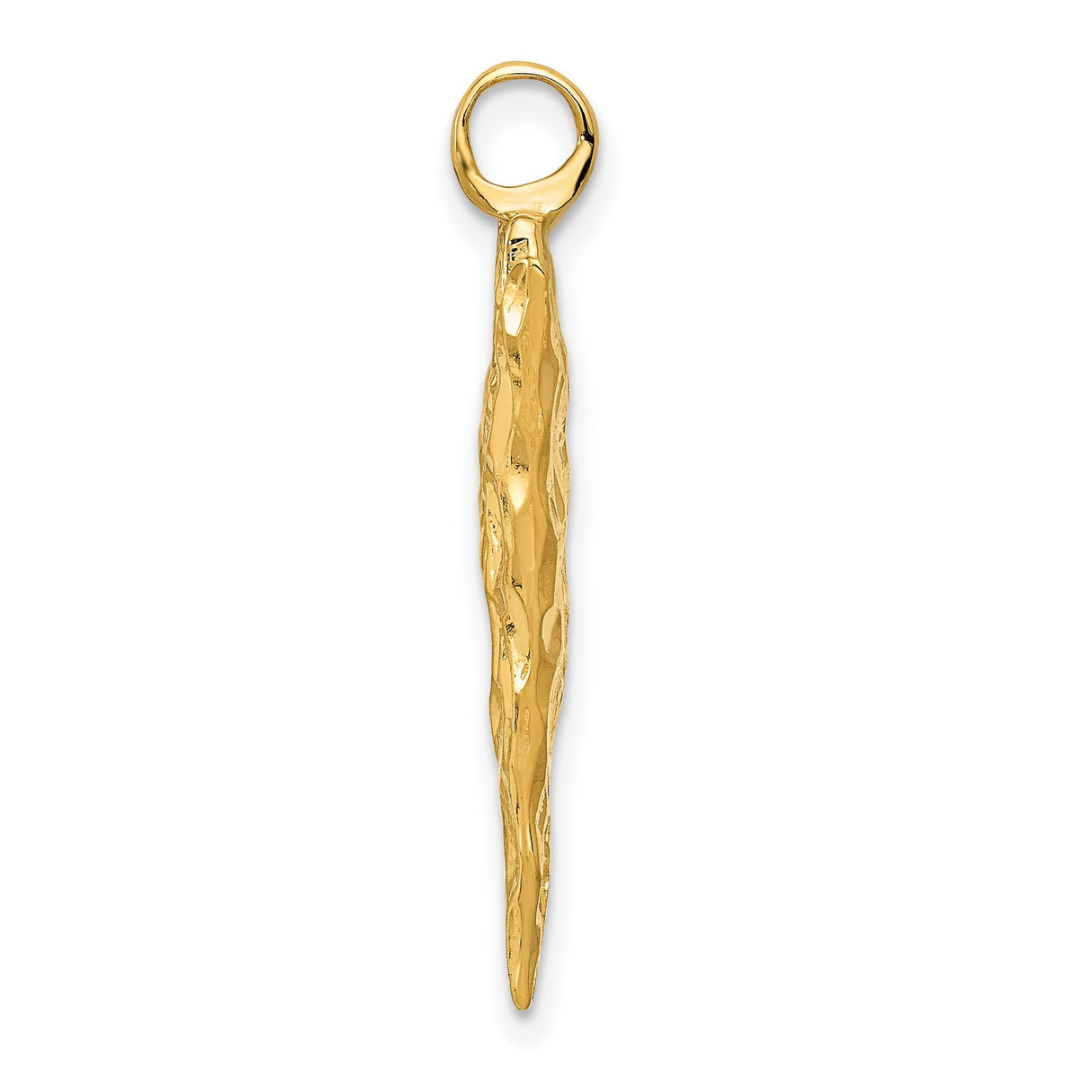 10k Yellow Gold Arrowhead Pendant with Textured Tribal Warrior Design for Men and Unisex Wear