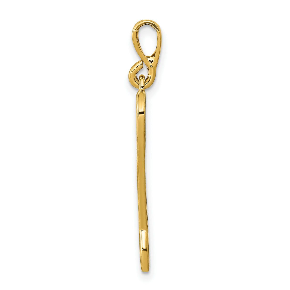 10k Yellow Gold Wrench Pendant, Open-End Tool Design with Textured Handle for Men or Unisex