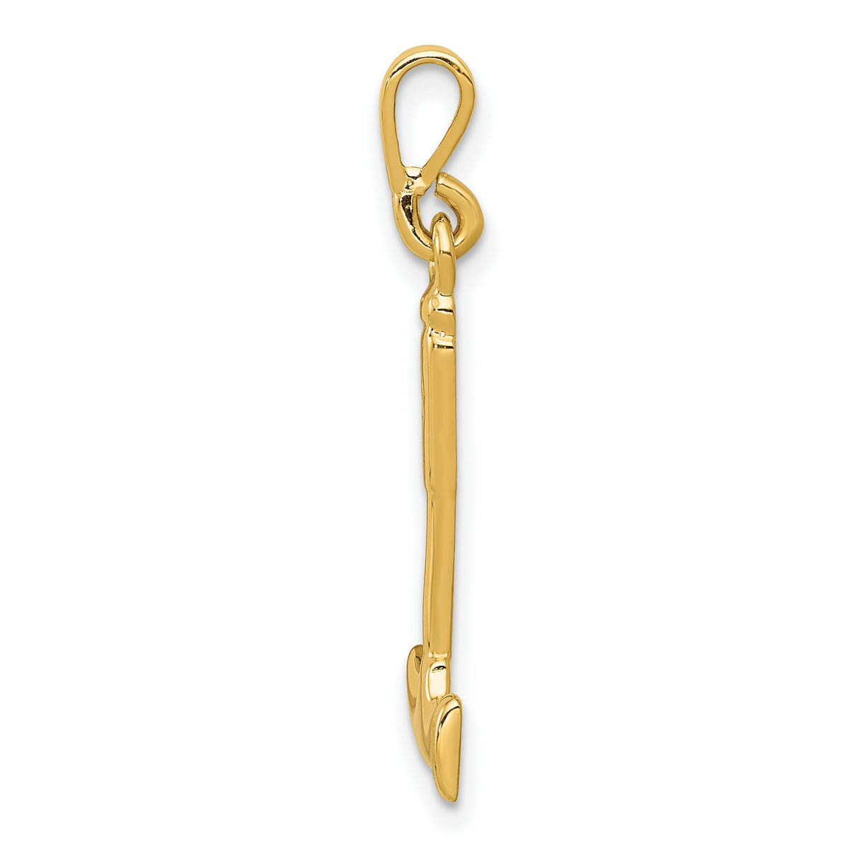 10k Yellow Gold Hammer Pendant, Claw Hammer Design Symbolizing Strength and Craftsmanship