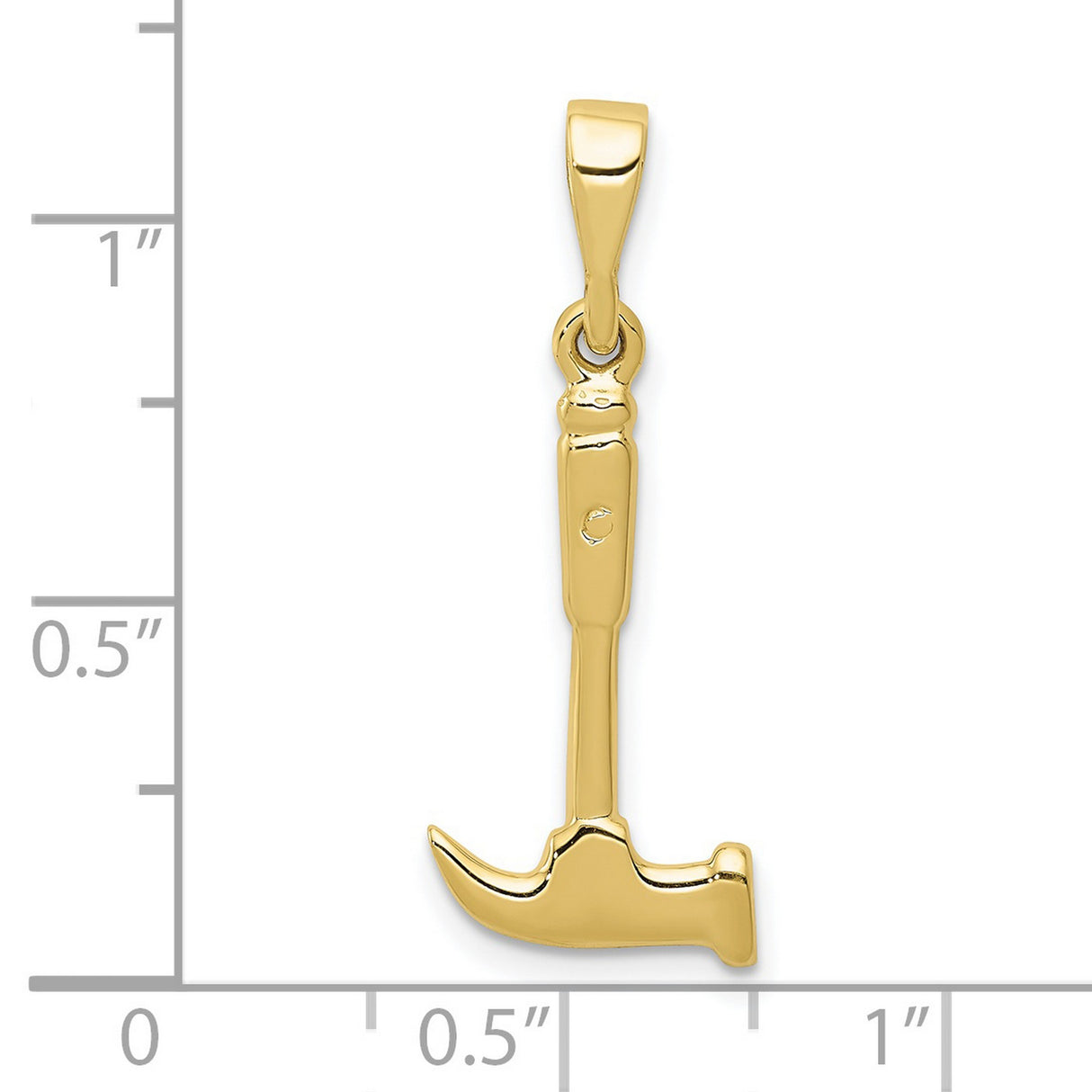 10k Yellow Gold Hammer Pendant, Claw Hammer Design Symbolizing Strength and Craftsmanship