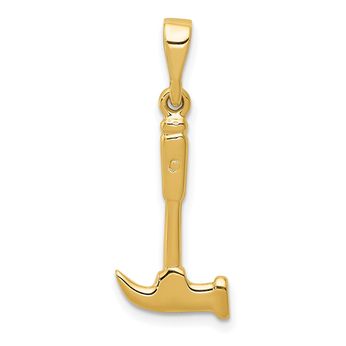 10k Yellow Gold Hammer Pendant, Claw Hammer Design Symbolizing Strength and Craftsmanship