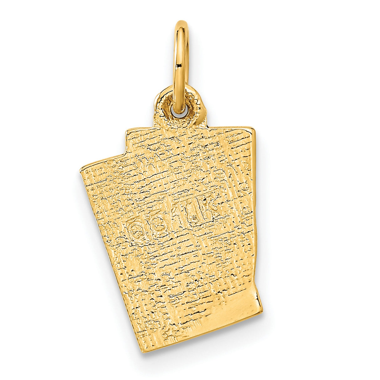 10k Yellow Gold Pendant, Ace and Jack Blackjack Playing Cards, Casino Theme for Men
