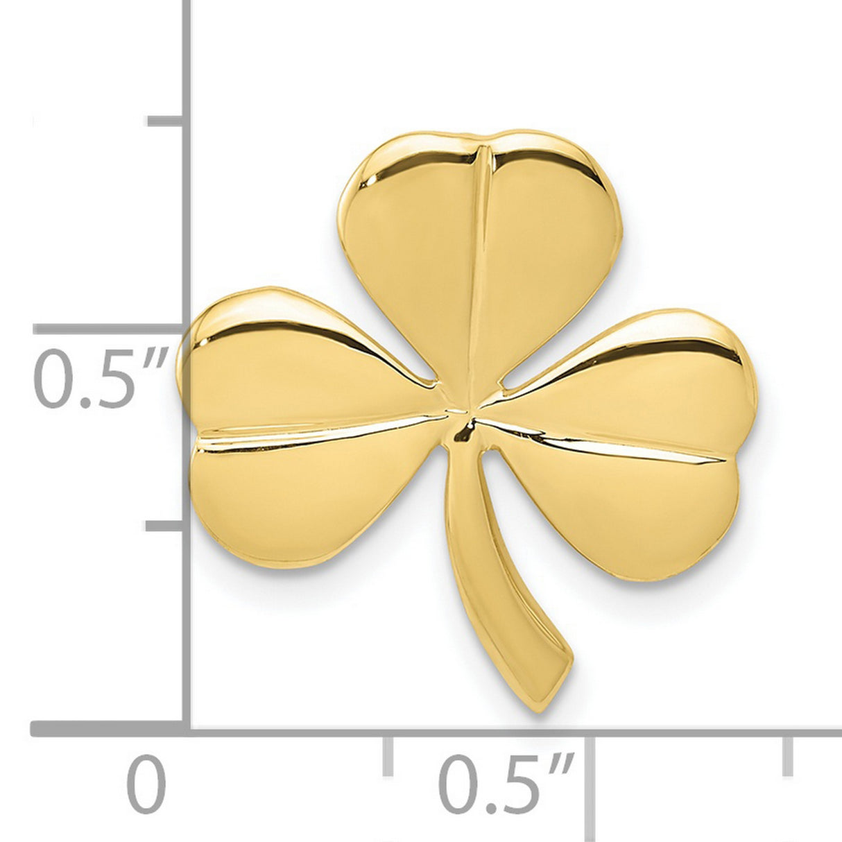 10k Yellow Gold Shamrock Pendant with Polished Three-Leaf Clover Design, Celtic Irish Jewelry