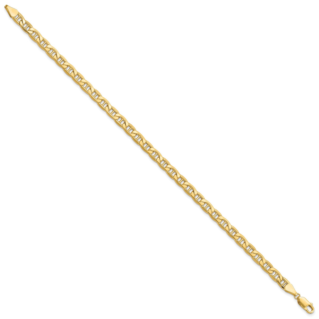 10K Yellow Gold 5.5 mm Polished Chain Bracelet alternate angle