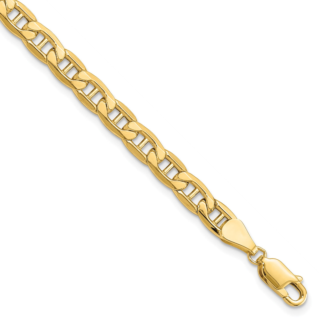 10K Yellow Gold 5.5 mm Polished Chain Bracelet detail view