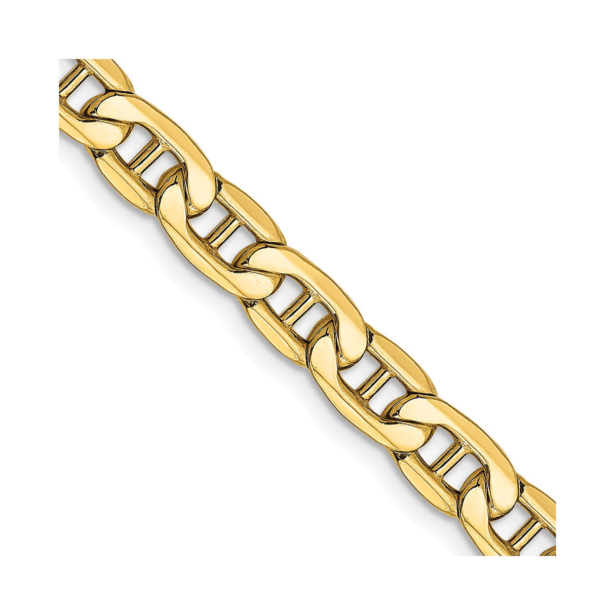 10K Yellow Gold 5.5 mm Polished Chain Necklace detail view