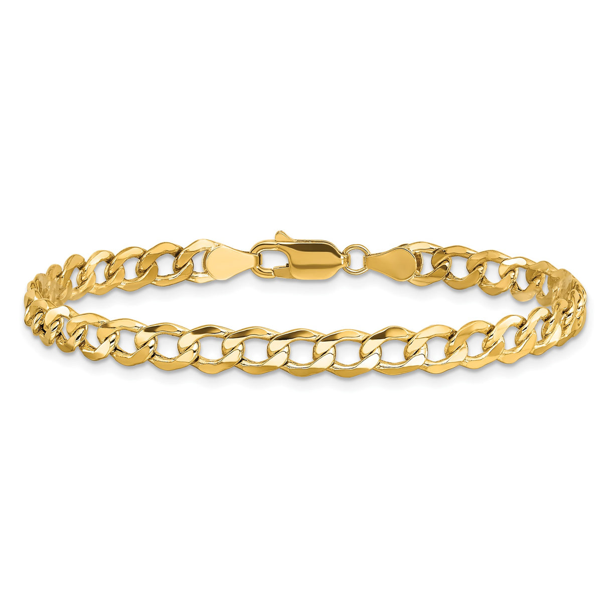 10K Yellow Gold 5.25 mm Curb Chain Bracelet, Polished