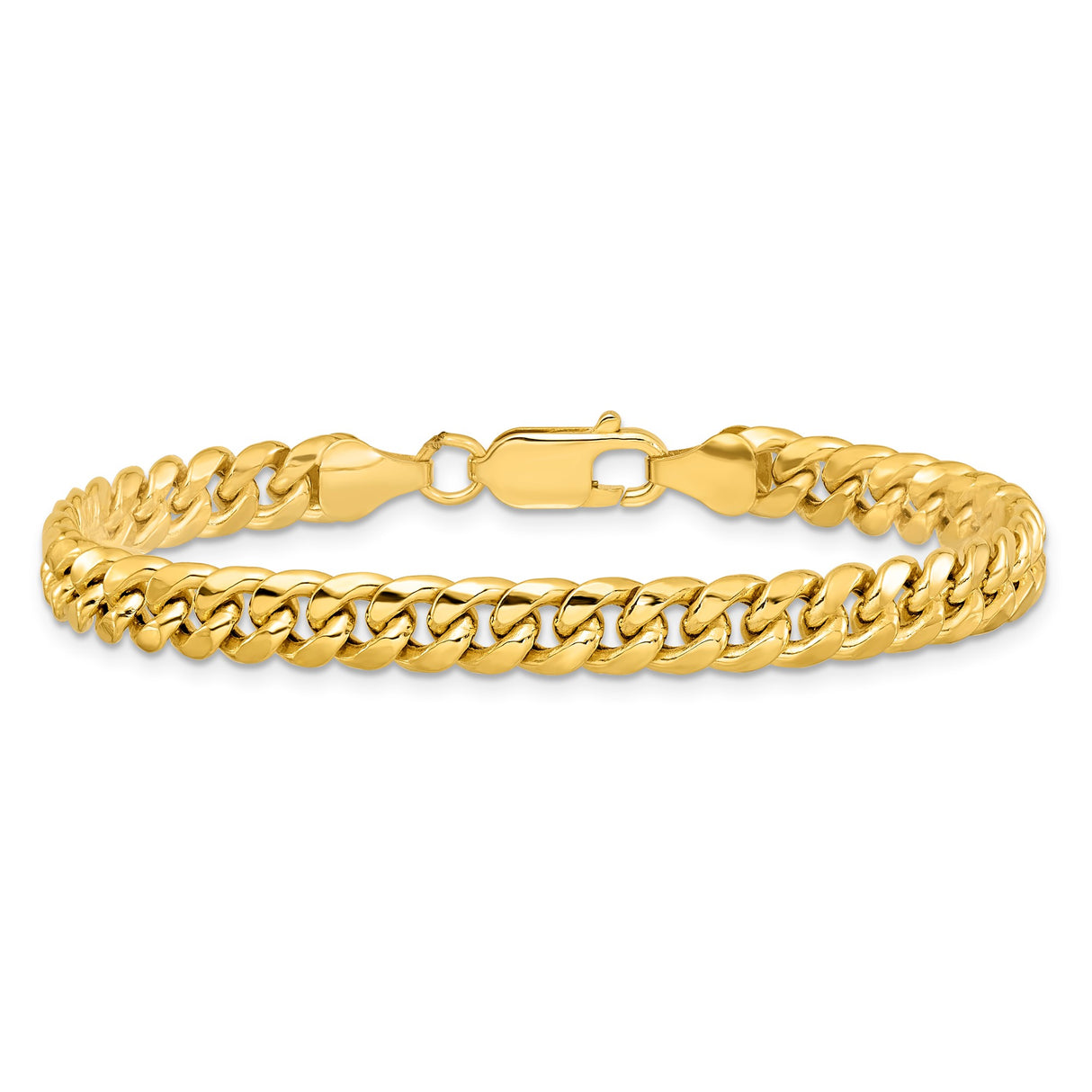 10K Yellow Gold 6 mm Polished Chain Anklet alternate angle