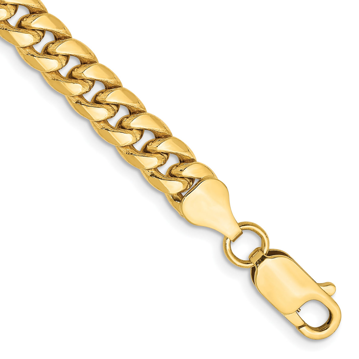 10K Yellow Gold 6 mm Polished Chain Anklet detail view