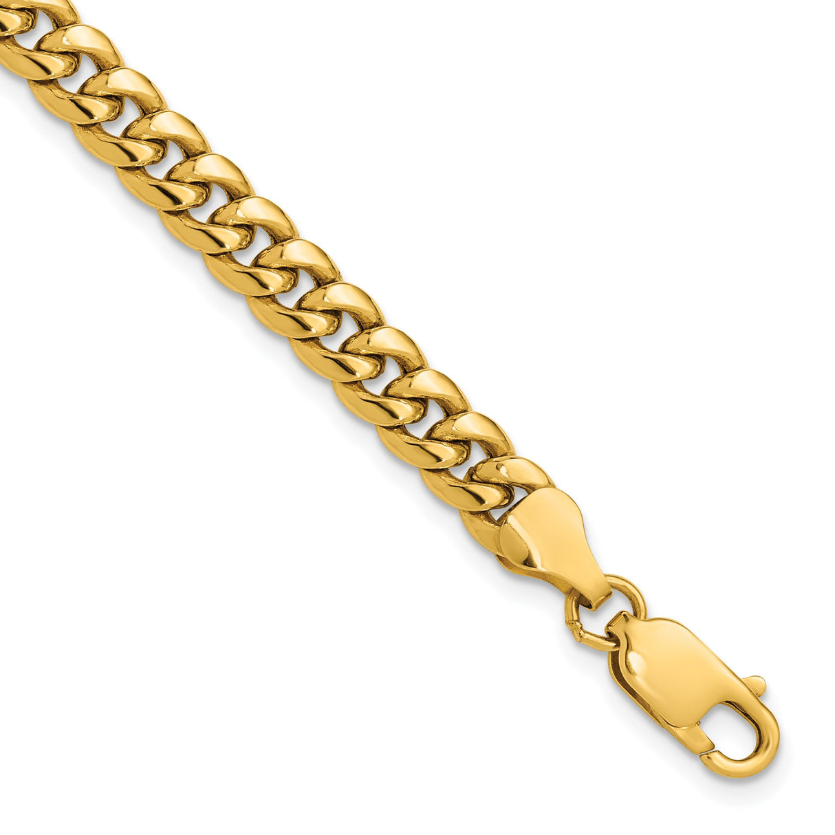 10K Yellow Gold 6 mm Polished Chain Anklet shown for scale