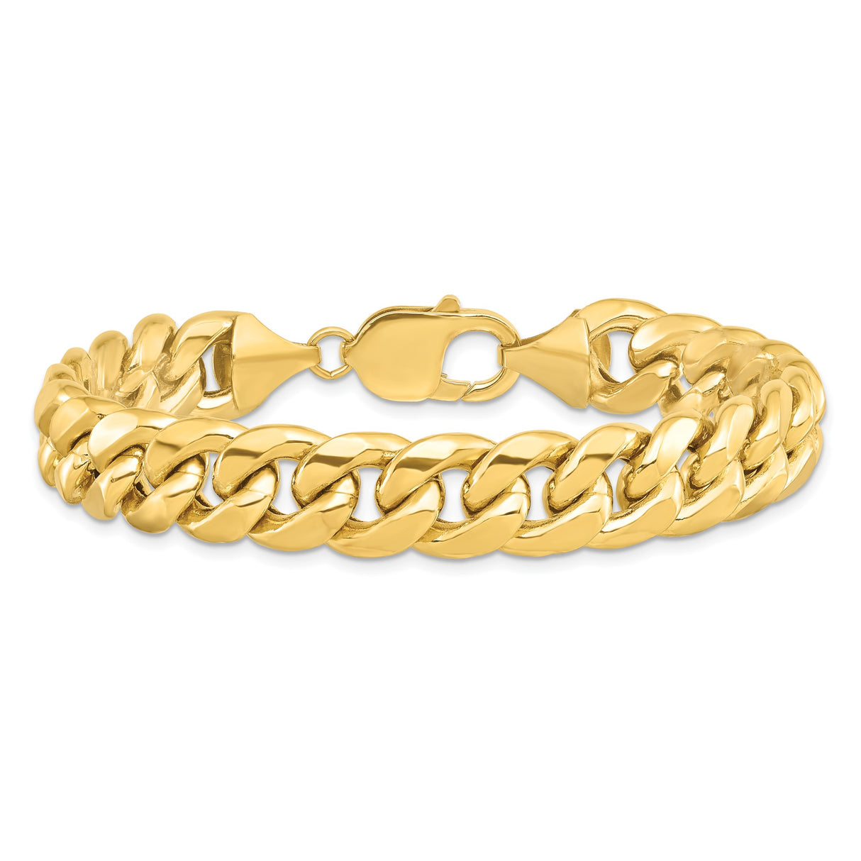 10K Yellow Gold 11 mm Polished Chain Bracelet