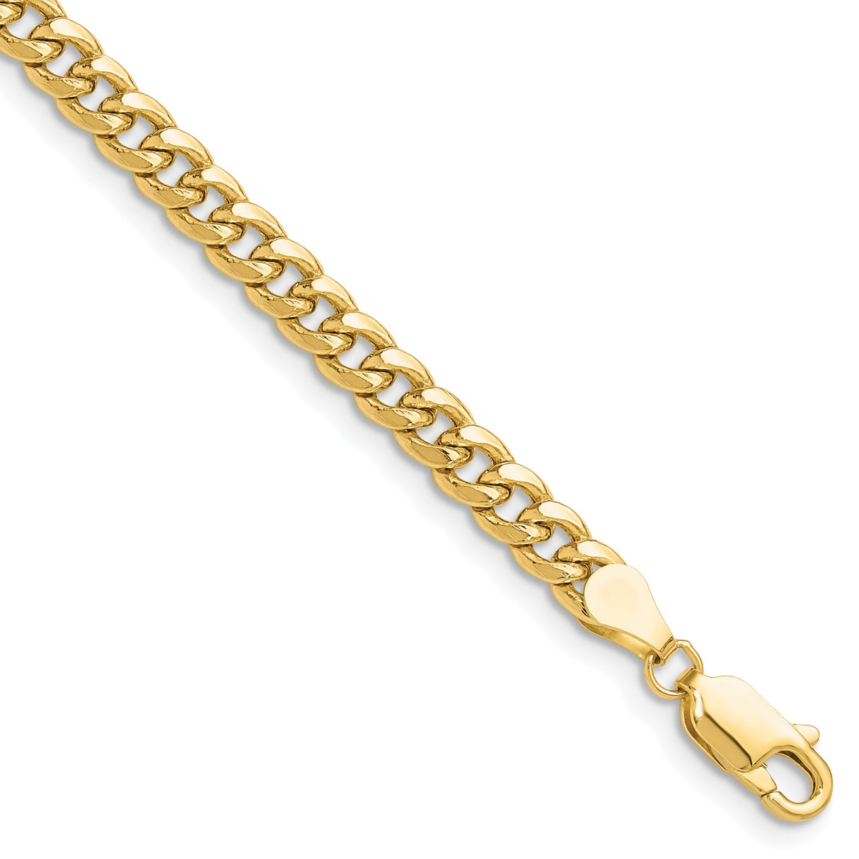 10K Yellow Gold 4.5 mm Polished Chain Anklet shown for scale