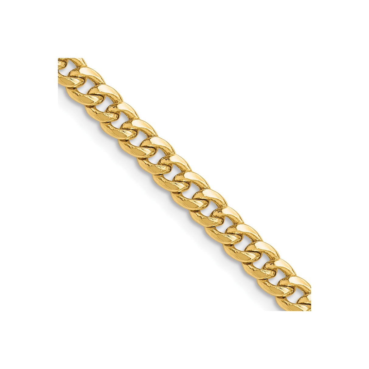 10K Yellow Gold 4.5 mm Polished Chain Necklace detail view