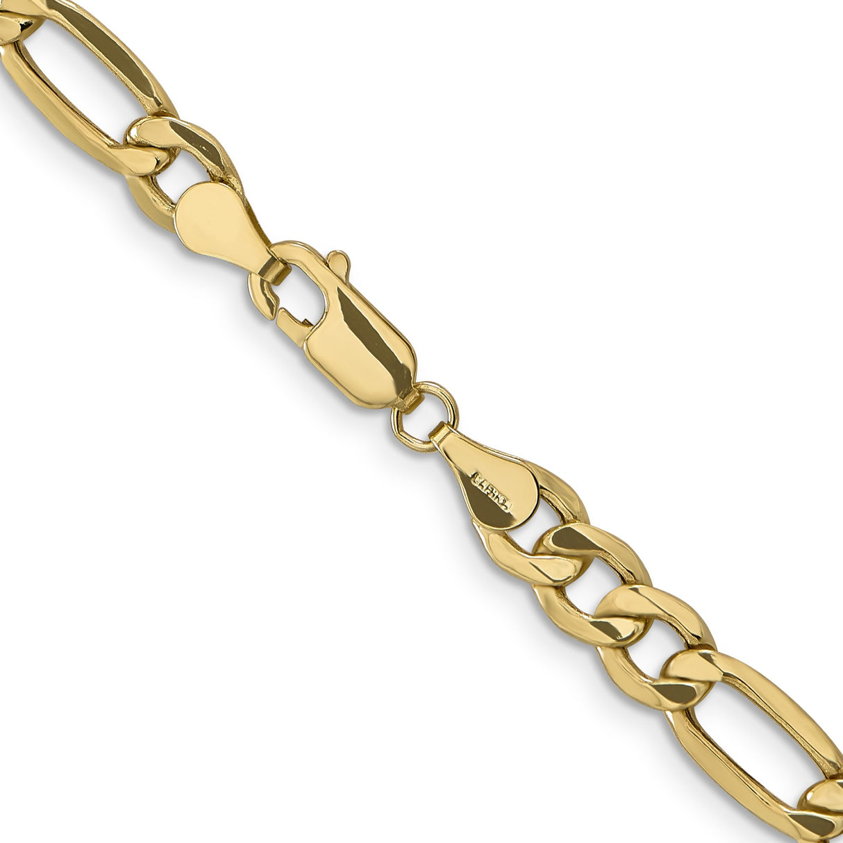 10K Yellow Gold 6.25 mm Figaro Chain Necklace, Polished alternate angle