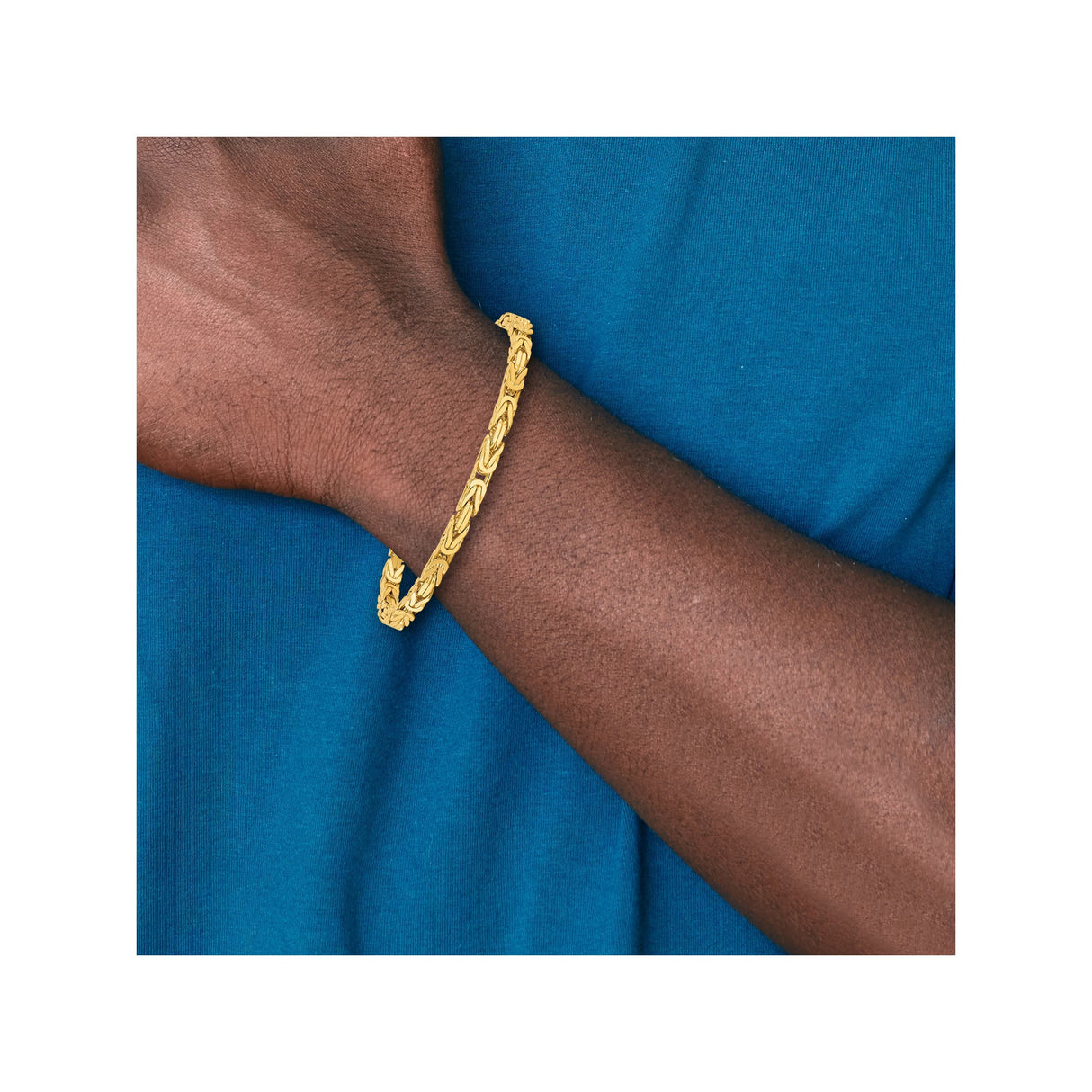 10K Yellow Gold 3.25 mm Polished Chain Bracelet, Solid alternate angle