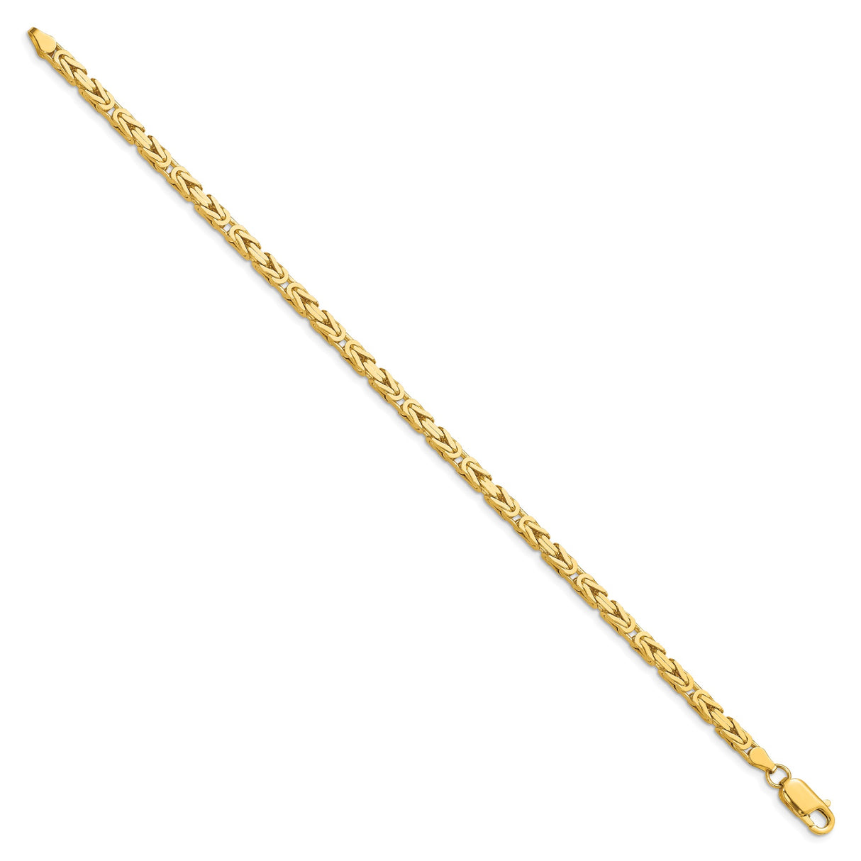 10K Yellow Gold 3.25 mm Polished Chain Bracelet, Solid detail view