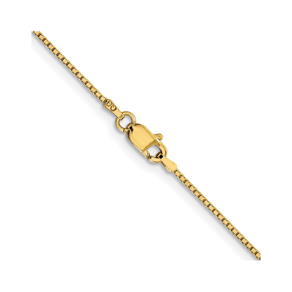 10K Yellow Gold 0.95 mm Box Chain Necklace, Polished alternate angle