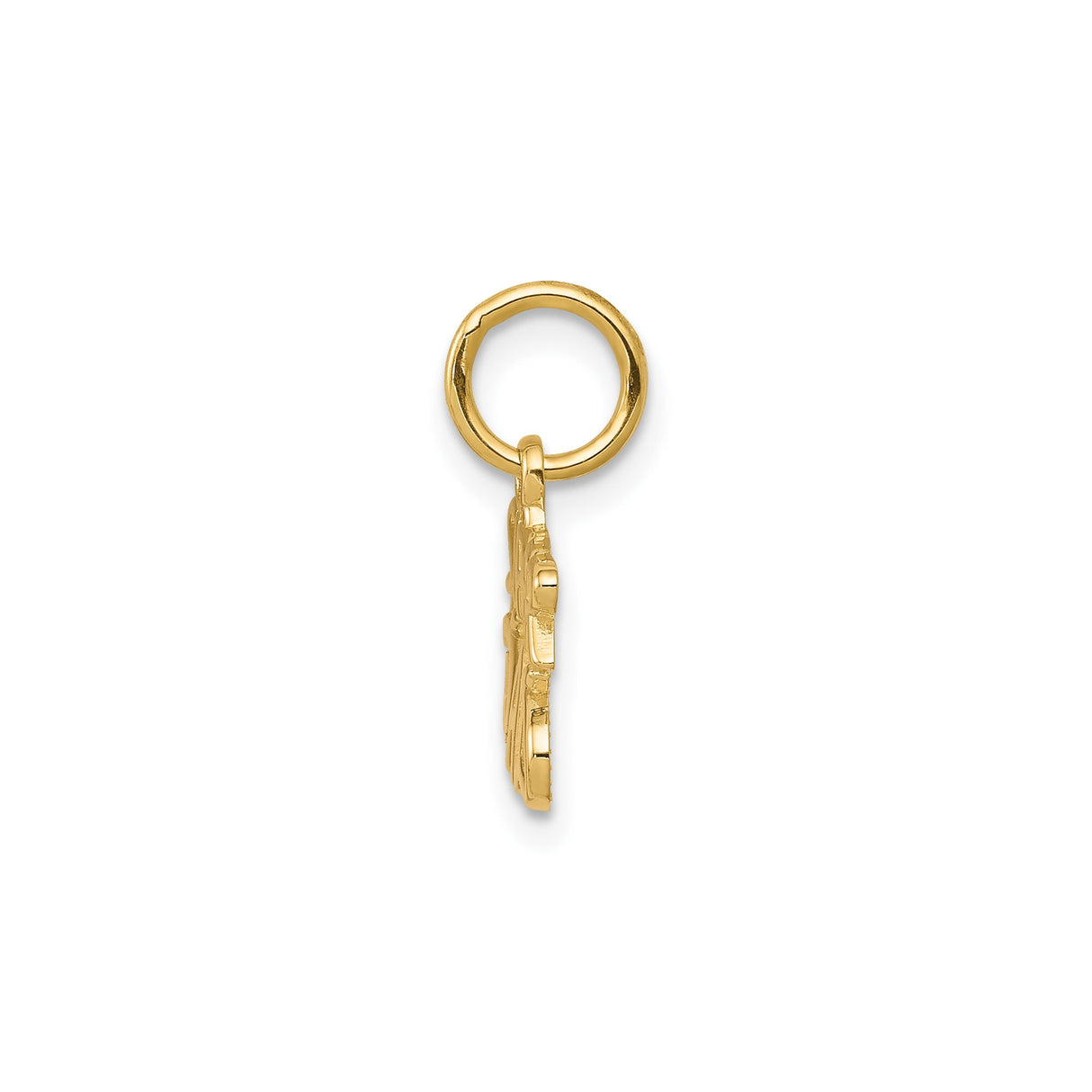 10k Yellow Gold Super Dad Pendant, Bold Script Lettering, Masculine Fathers Charm