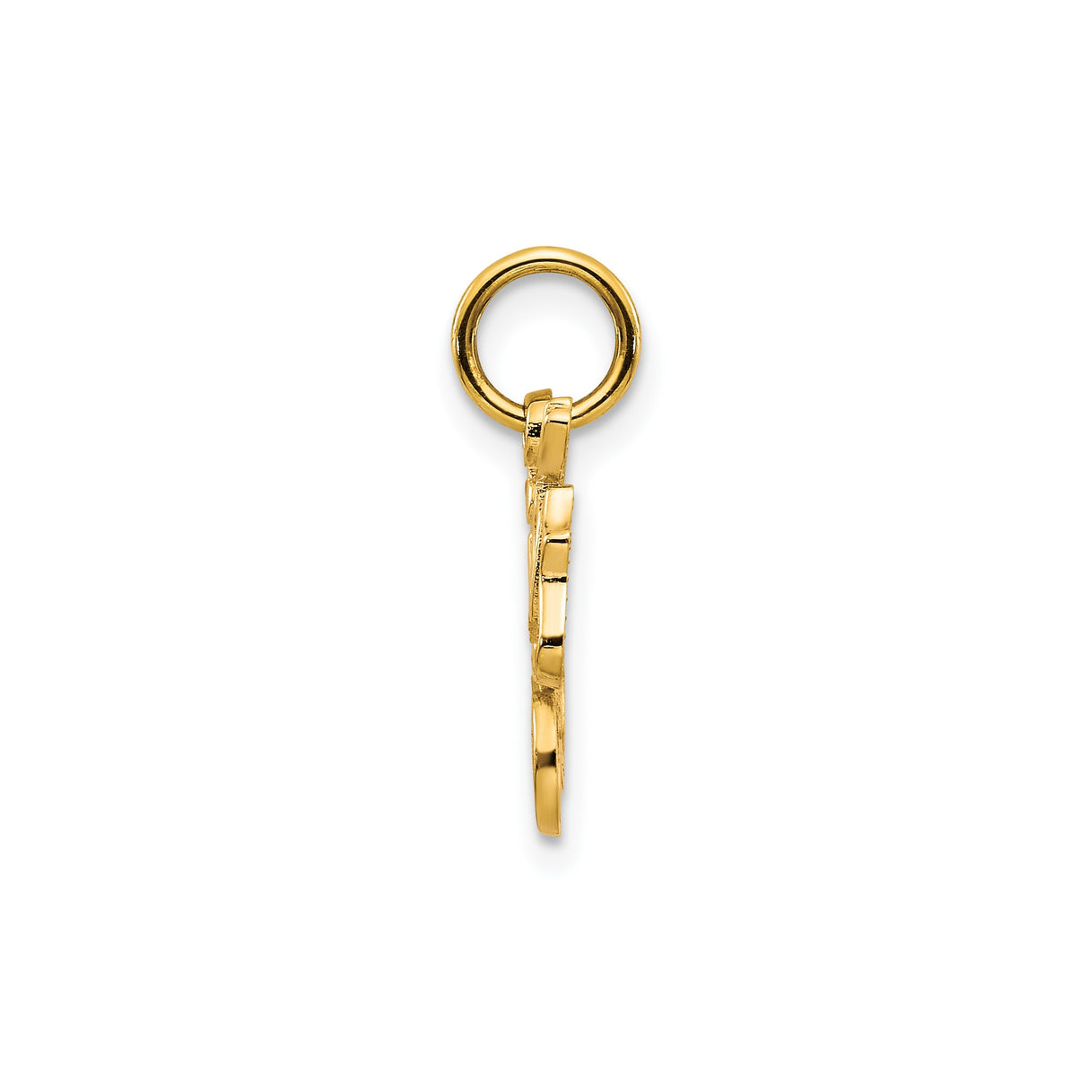 10k Yellow Gold Sister Pendant with Decorative Scroll Design and Script Lettering