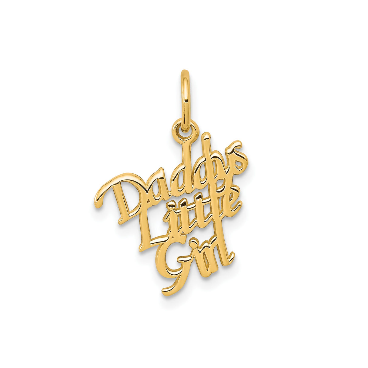 10k Yellow Gold Pendant with Daddys Little Girl Engraving, Sentimental Charm for Daughter