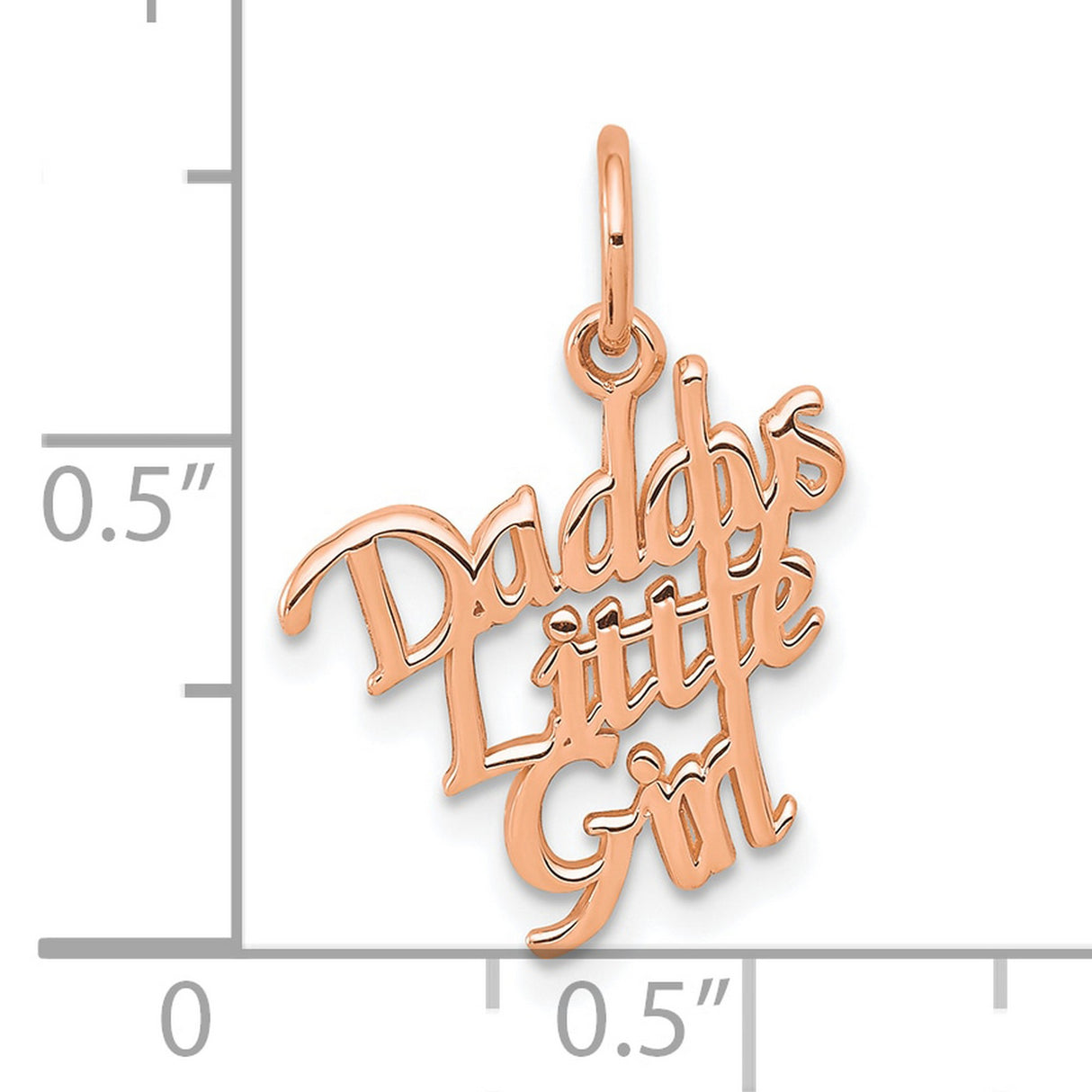 DADDYS LITTLE GIRL Charm Pendant in Real 10k Rose Gold