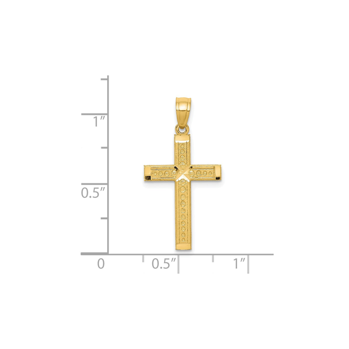 10k Yellow Gold Cross Pendant with Milgrain Detail, Vintage Religious Charm for Men and Women