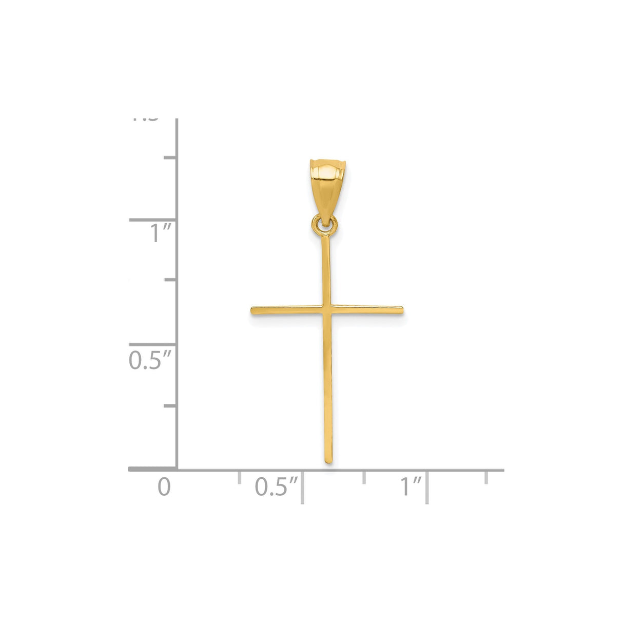 10k Yellow Gold Cross Pendant, Sleek Religious Charm with Modern Faith Symbol Design, Unisex