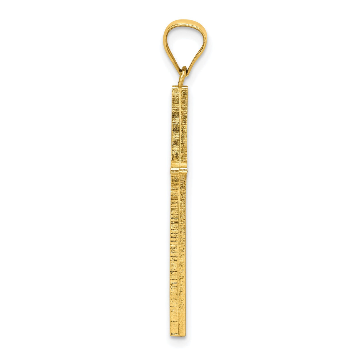 10k Yellow Gold Cross Pendant, Minimalist Polished Design for Men and Women