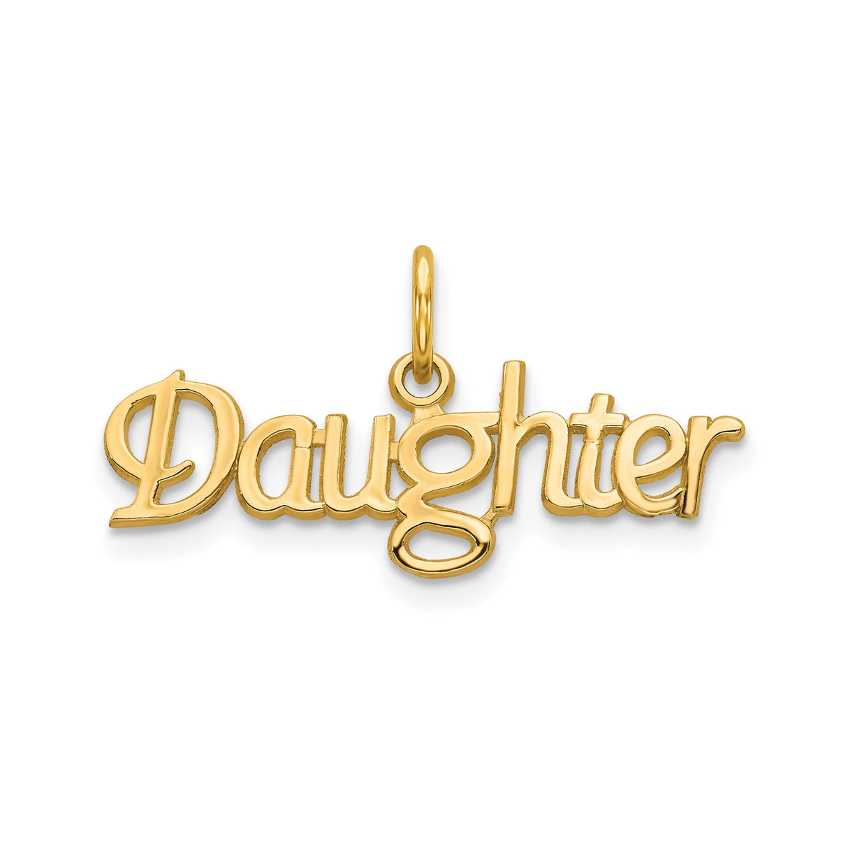 10k Yellow Gold Daughter Pendant with Script Lettering, Sentimental Jewelry Charm for Women