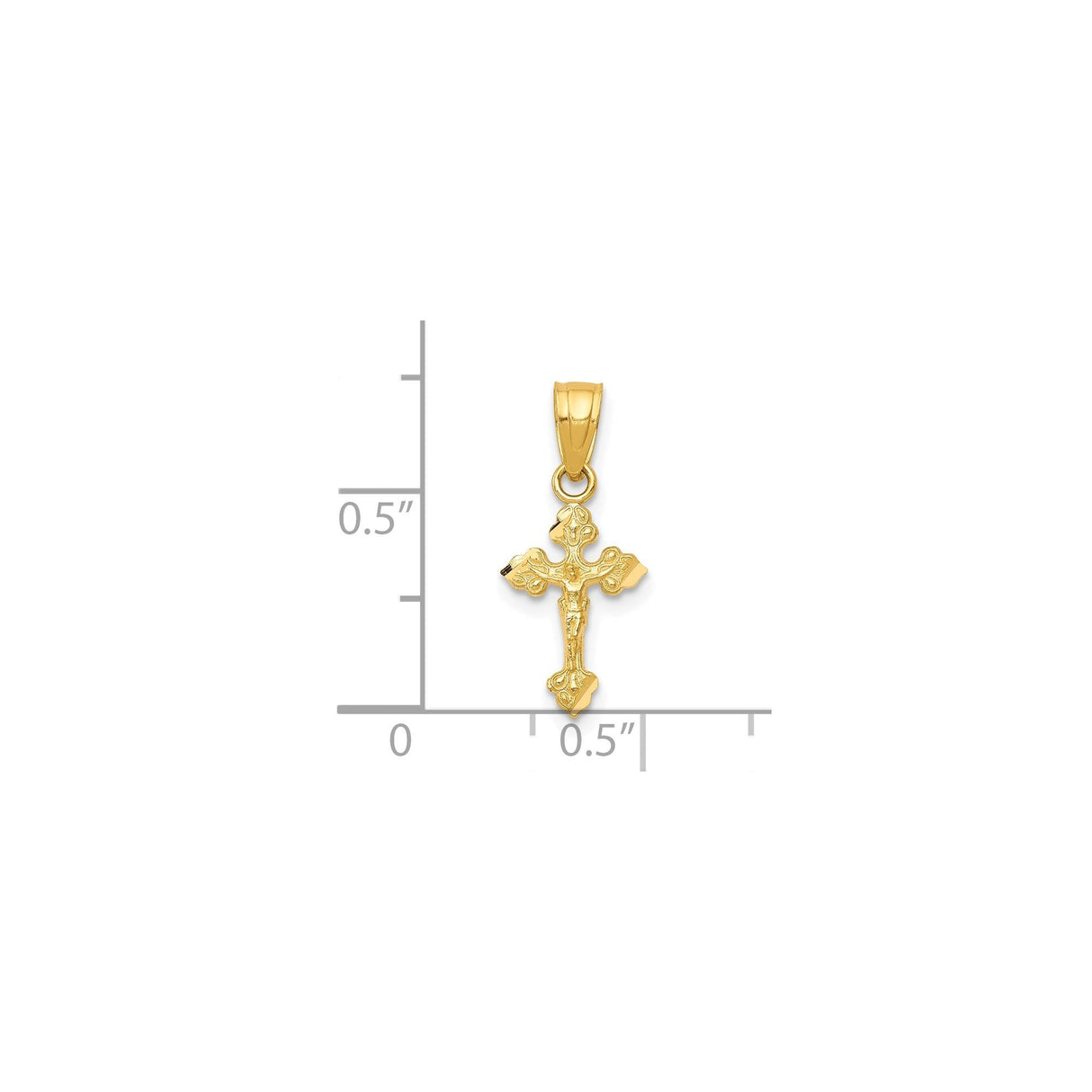 10k Yellow Gold Crucifix Cross Pendant with Detailed Jesus Design, Religious Charm for Men and Women