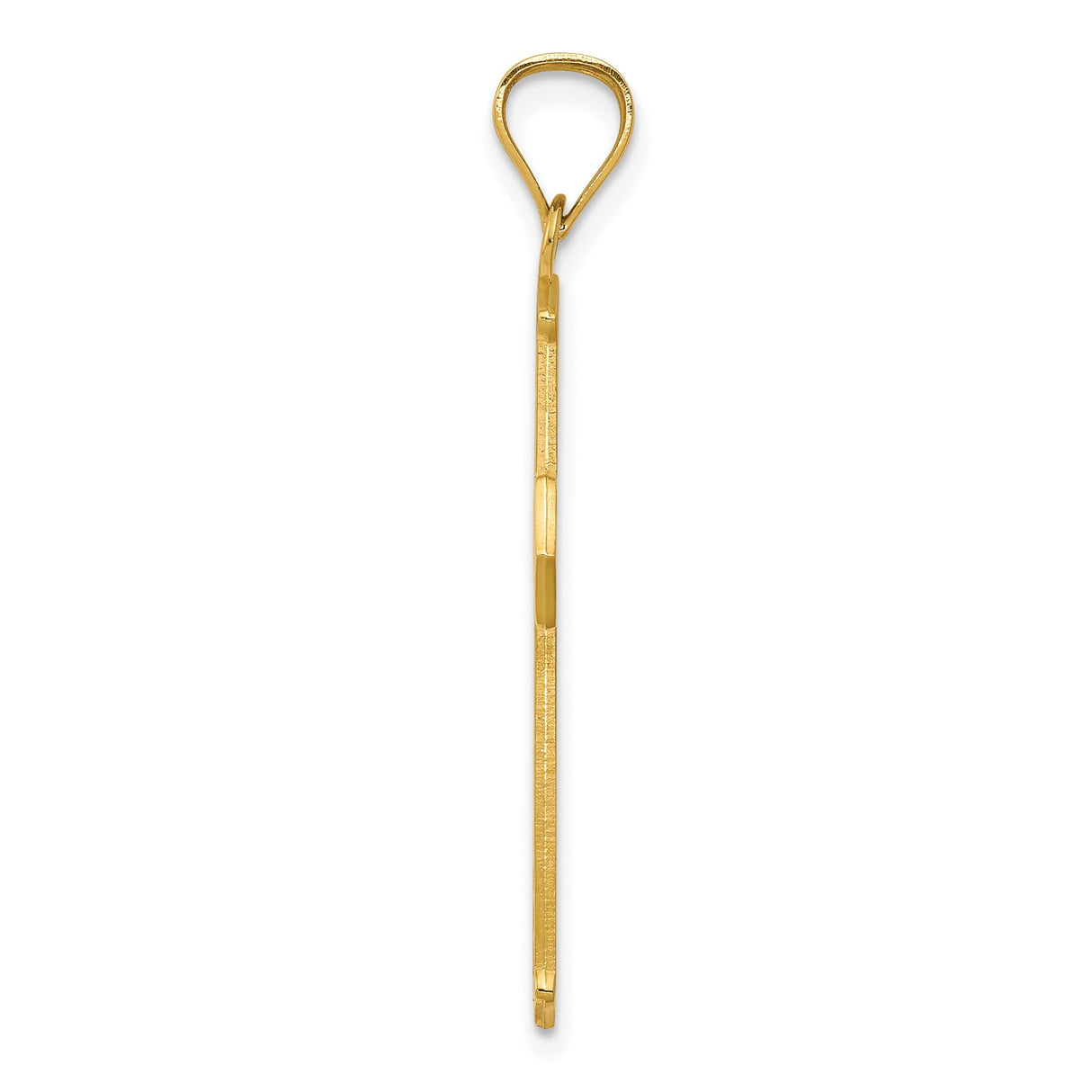 10k Yellow Gold Cross Pendant with Filigree Detail and Floral Motif for Men and Women