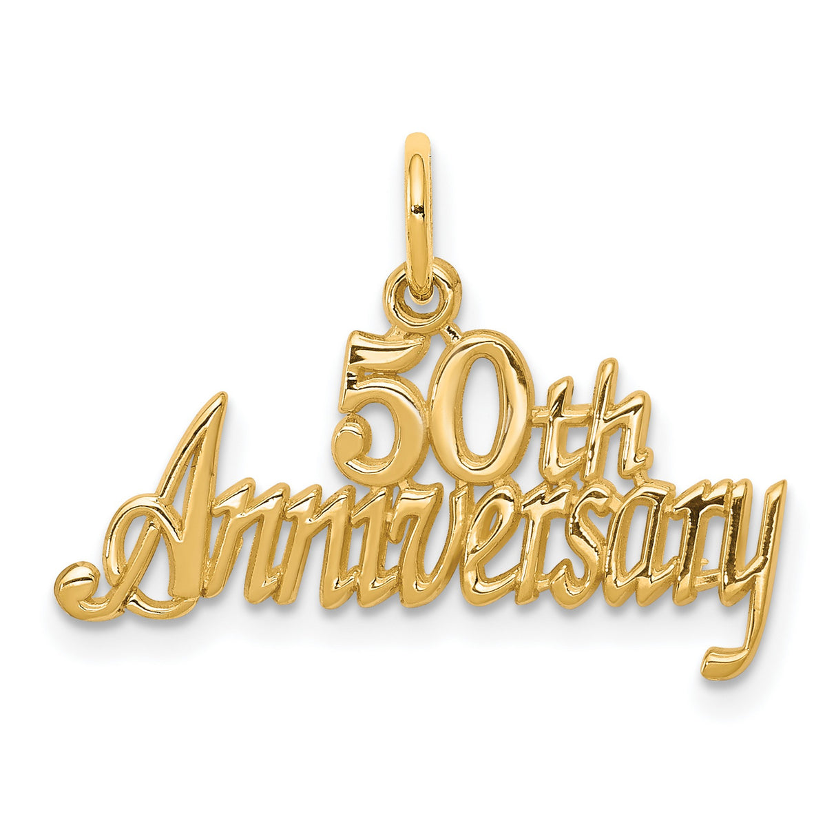50th Anniversary Charm Pendant in Real 10k Yellow Gold