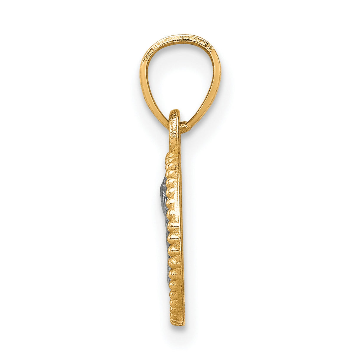 10k Multi-Tone Gold Pendant, Resting Angel Cherub Design, Christian Faith Jewelry