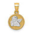 10k Multi-Tone Gold Pendant, Resting Angel Cherub Design, Christian Faith Jewelry